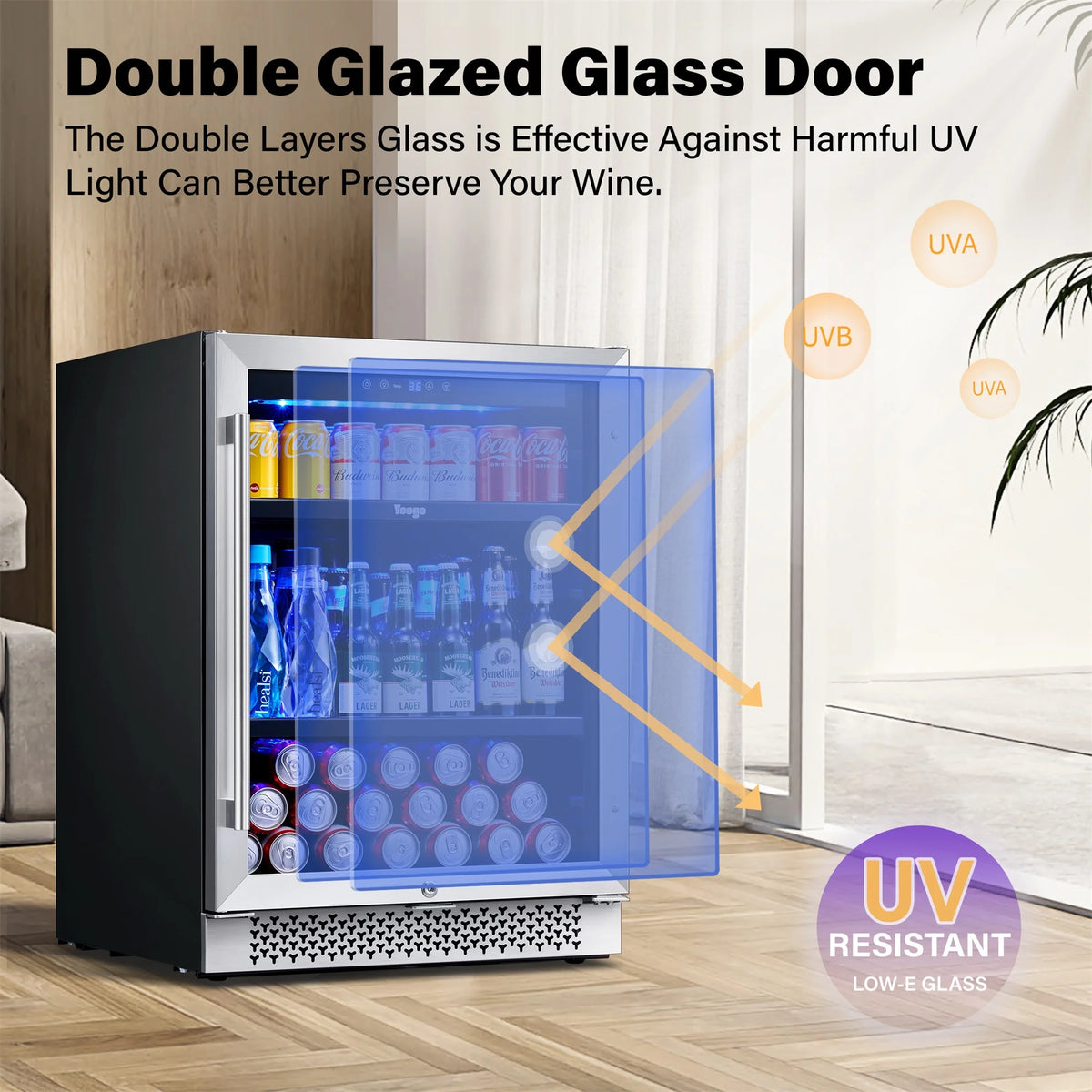 24'' 180 Cans Beverage Refrigerator Built-in or Freestanding B2812