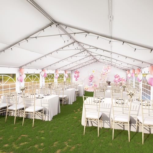 20'x16' Heavy Duty Canopy with Removable Sidewalls & 3 Storage Bags, White I6213