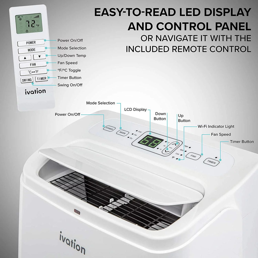 12,000 BTU Portable Air Conditioner with Wi-Fi I118