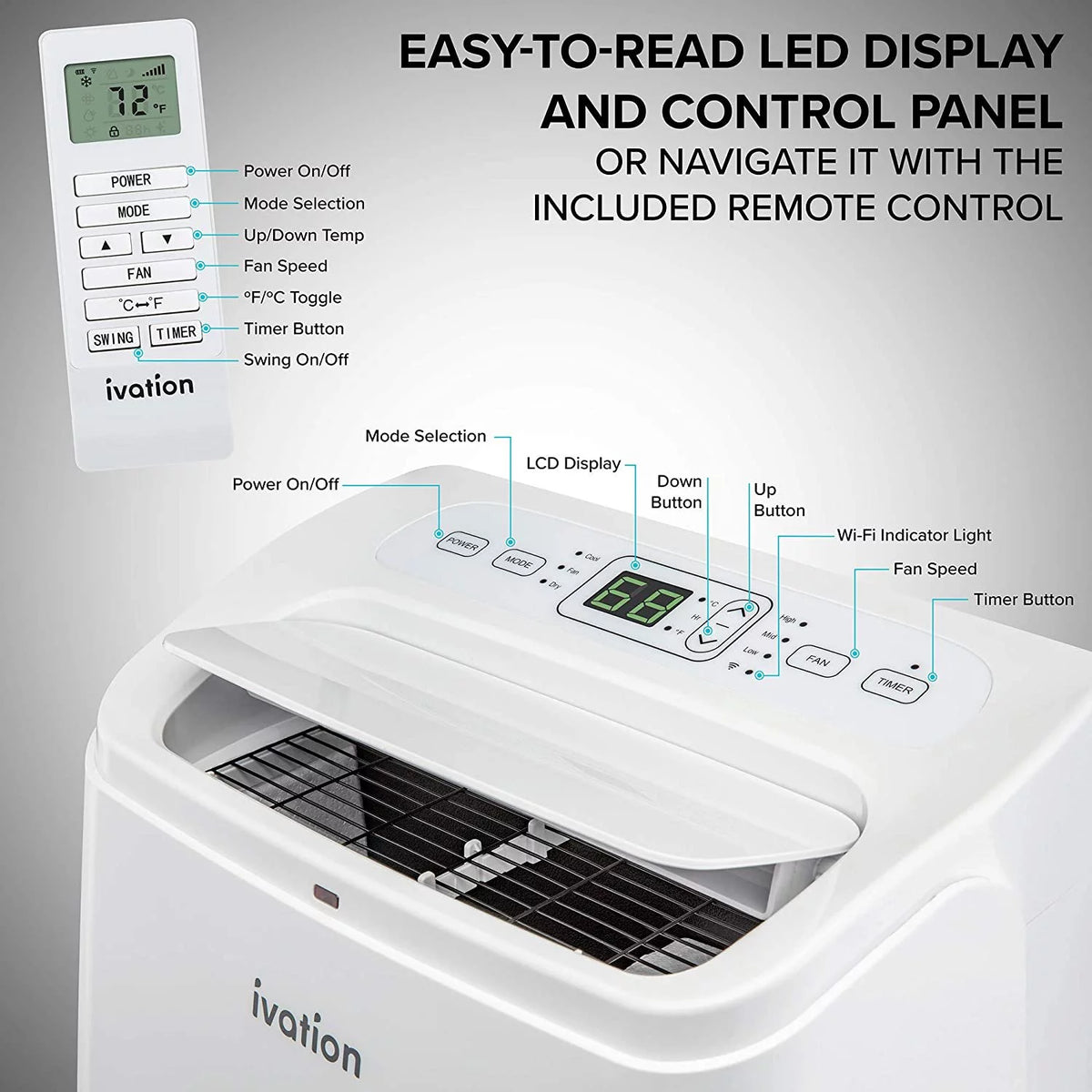 12,000 BTU Portable Air Conditioner with Wi-Fi I118
