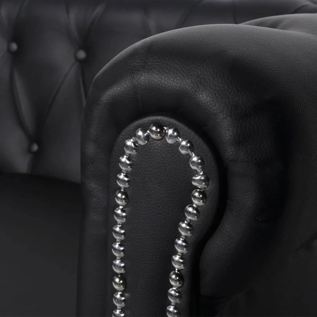 Black 2-Seater Artificial Leather Sofa N587920