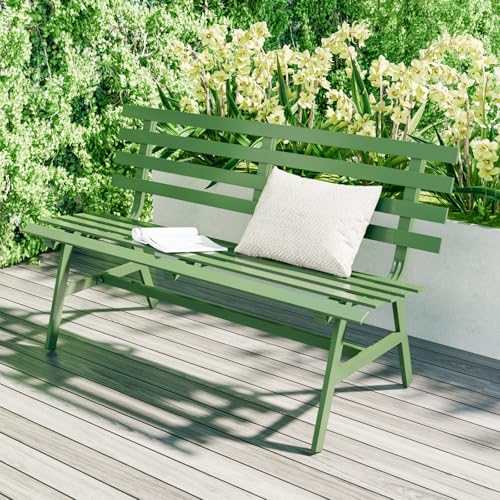 Blue Weatherproof Aluminum Outdoor Bench V577