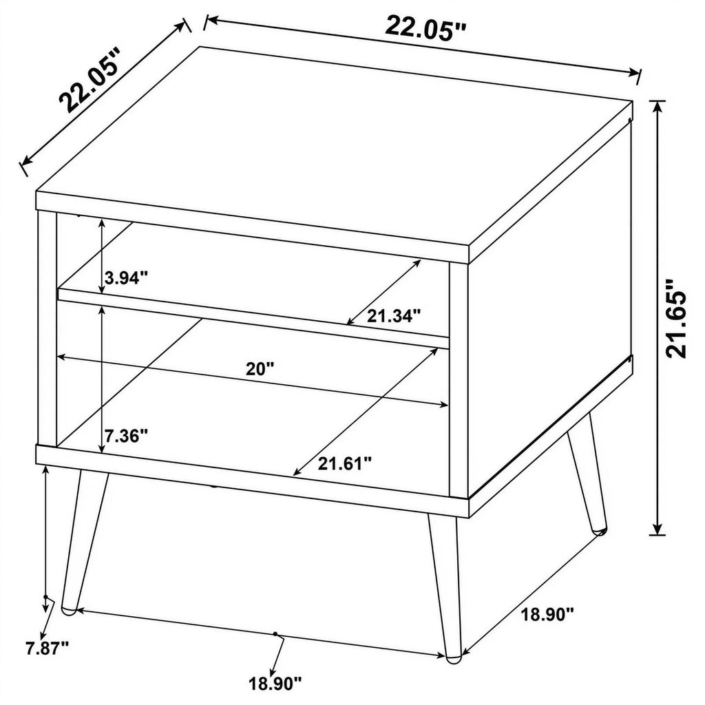 Square Engineered Wood End Table with Shelf Z63658