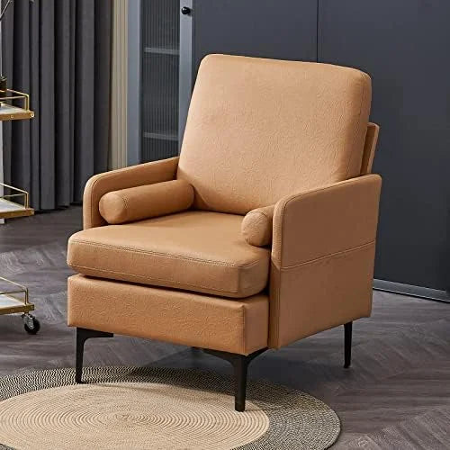 Rustic Accent Chairs Set of 2 Upholstered Armchairs X43046