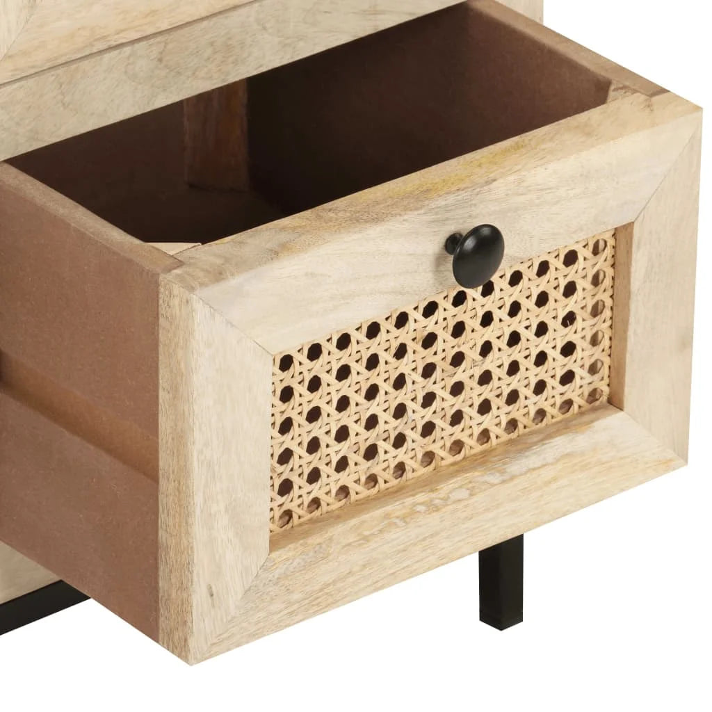 Solid Mango Wood and Natural Cane Sideboard U42820