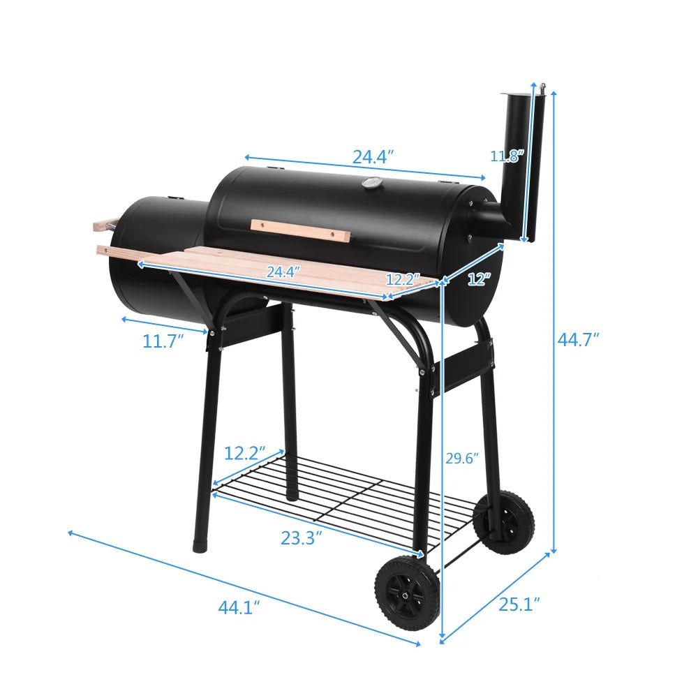 Portable Charcoal Grill and Offset Smoker K889962