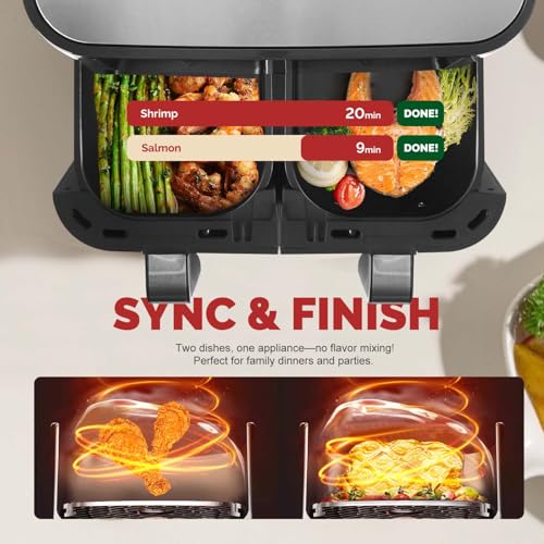 10QT DualZone 2-Basket Air Fryer L958