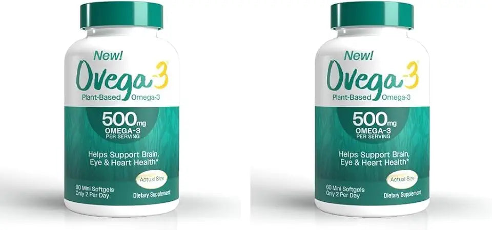Plant-Based Omega-3 Algal Oil 500mg Softgels 60 Count Pack of 2 A976597