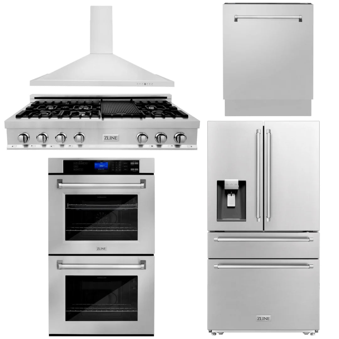 48 Rangetop, Range Hood, Refrigerator, Dishwasher, Double Wall Oven P913