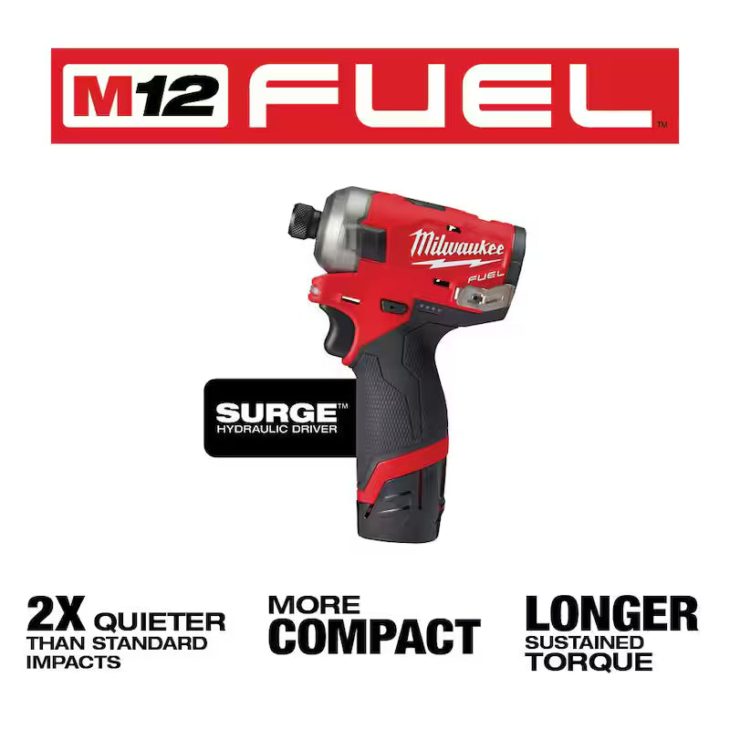 12V Lithium-Ion Brushless Cordless 1/4 in. Hex Impact Driver Kit with 2.0Ah Batteries Z674932