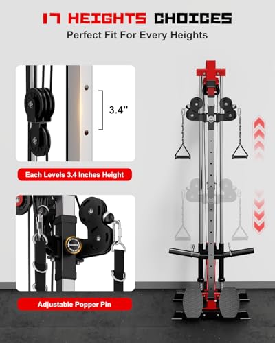 Wall Mount Cable Crossover Machine with 17 Positions Y5952