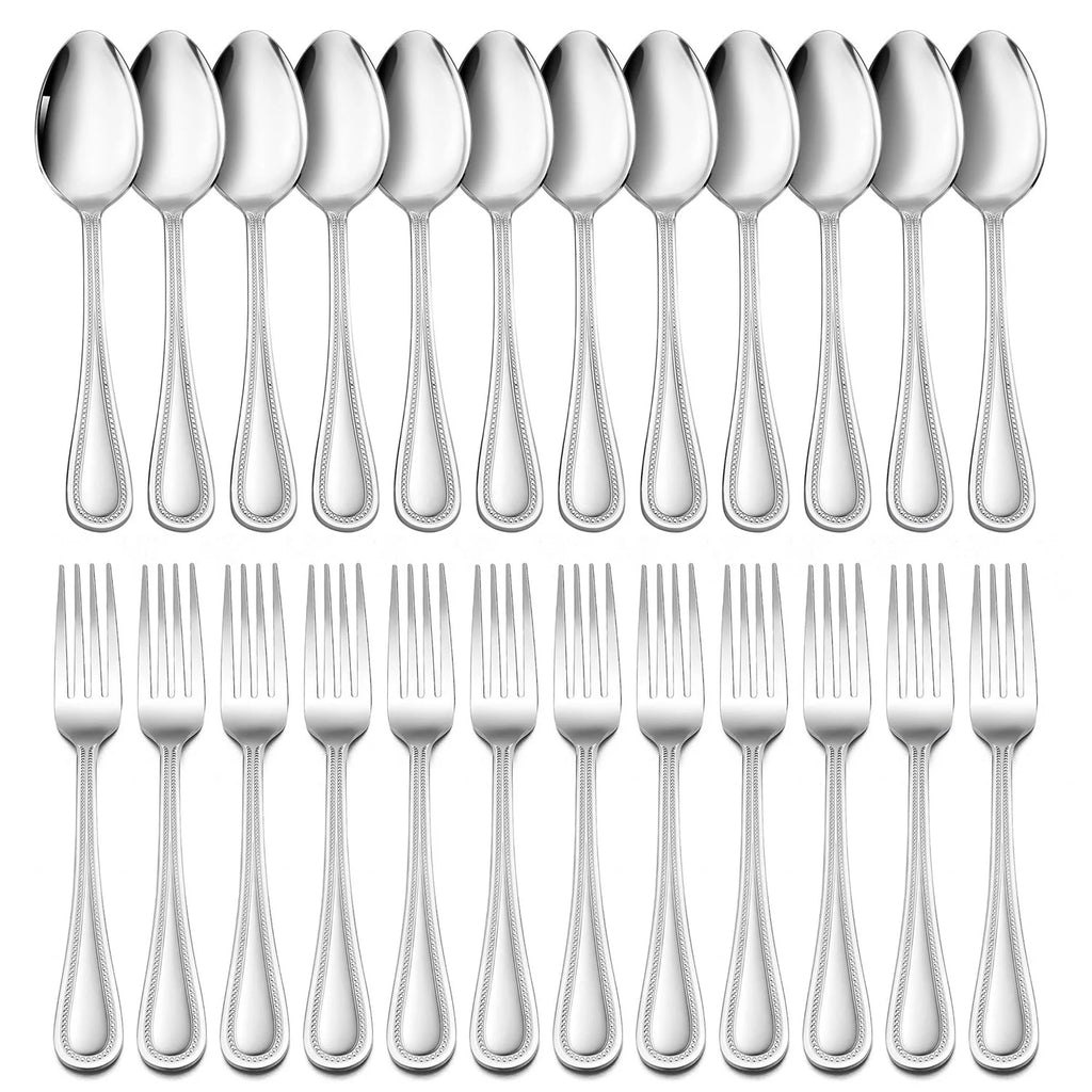 24-Piece Stainless Steel Fork and Spoon Set R99551