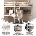White Wood Loft Bed with Desk & Ladder K764