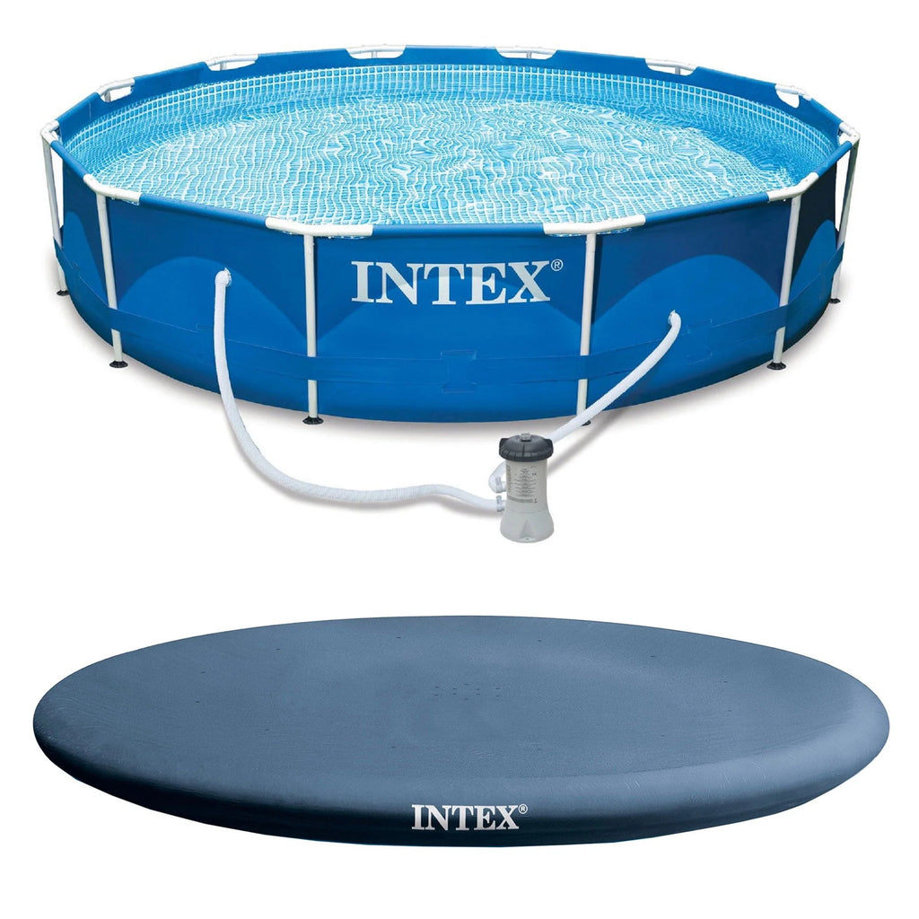 12' x 30 Round Metal Frame Swimming Pool with Filter Pump I4993