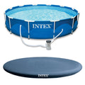 12' x 30 Round Metal Frame Swimming Pool with Filter Pump I4993