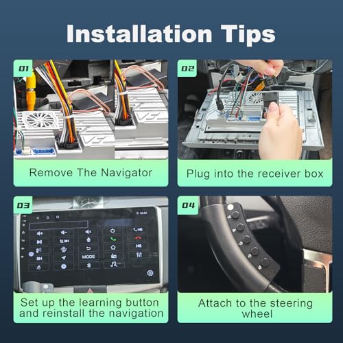 Wireless Steering Wheel Remote Control with Signal Indicator Q636