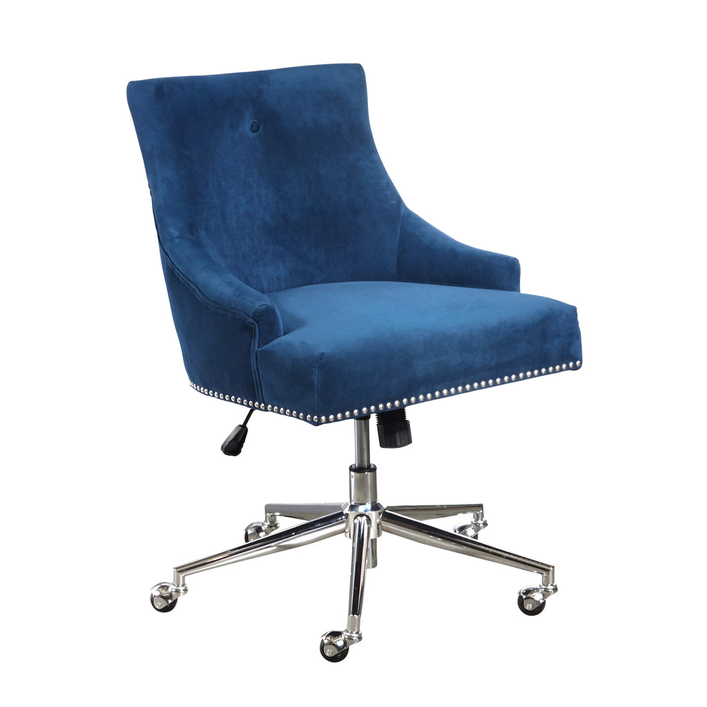 Navy Blue Velvet Office Chair T304254