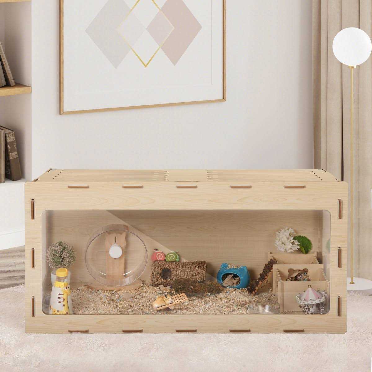 Wooden Hamster Cage Small Animal Hutch T4894