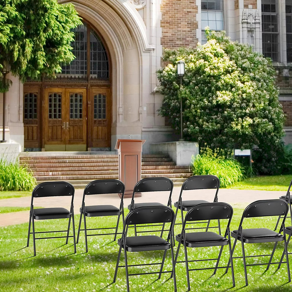 Black Set of 10 Folding Chairs J468