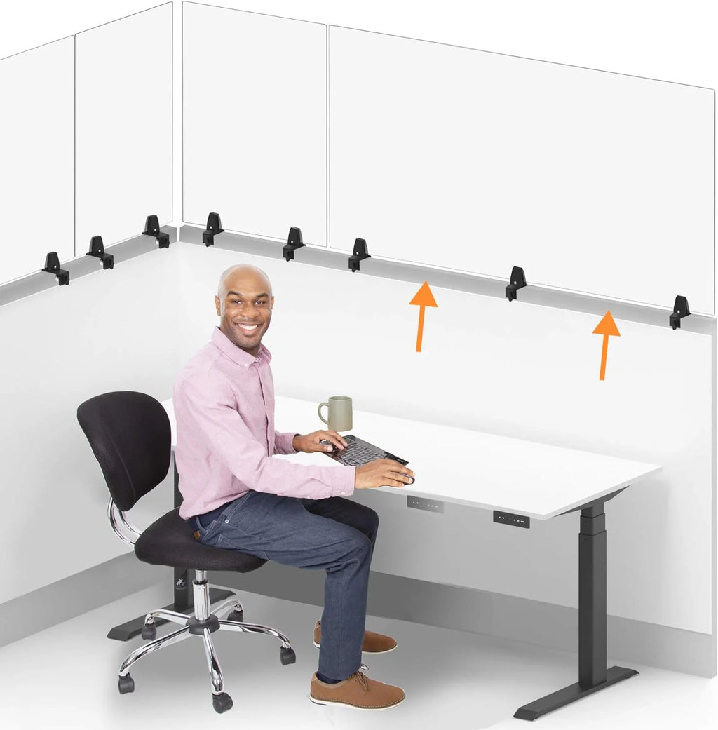 Clear 60 In X 30 In Clamp On Desk Divider W855