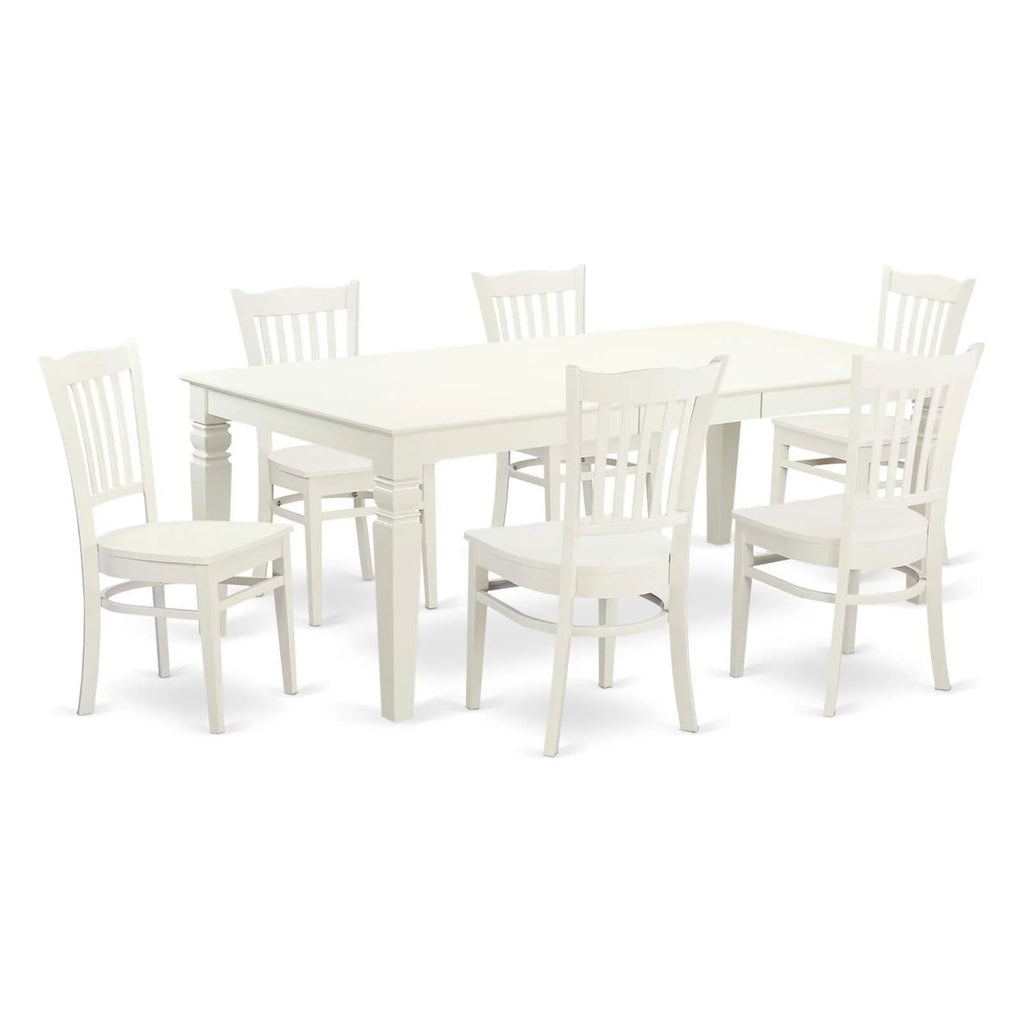 7 Piece Black Wood Dining Table and Chairs M66890