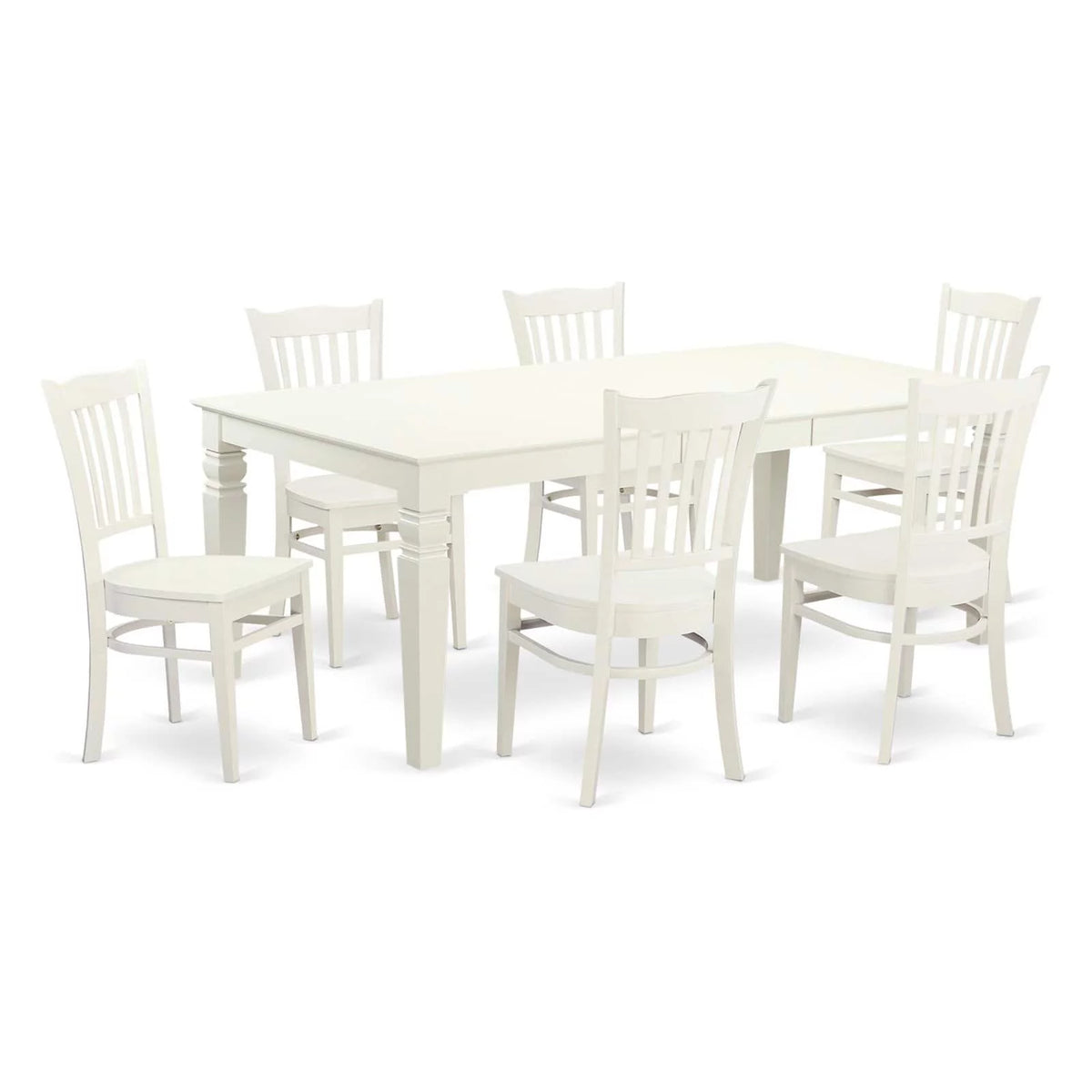 7 Piece Black Wood Dining Table and Chairs M66890