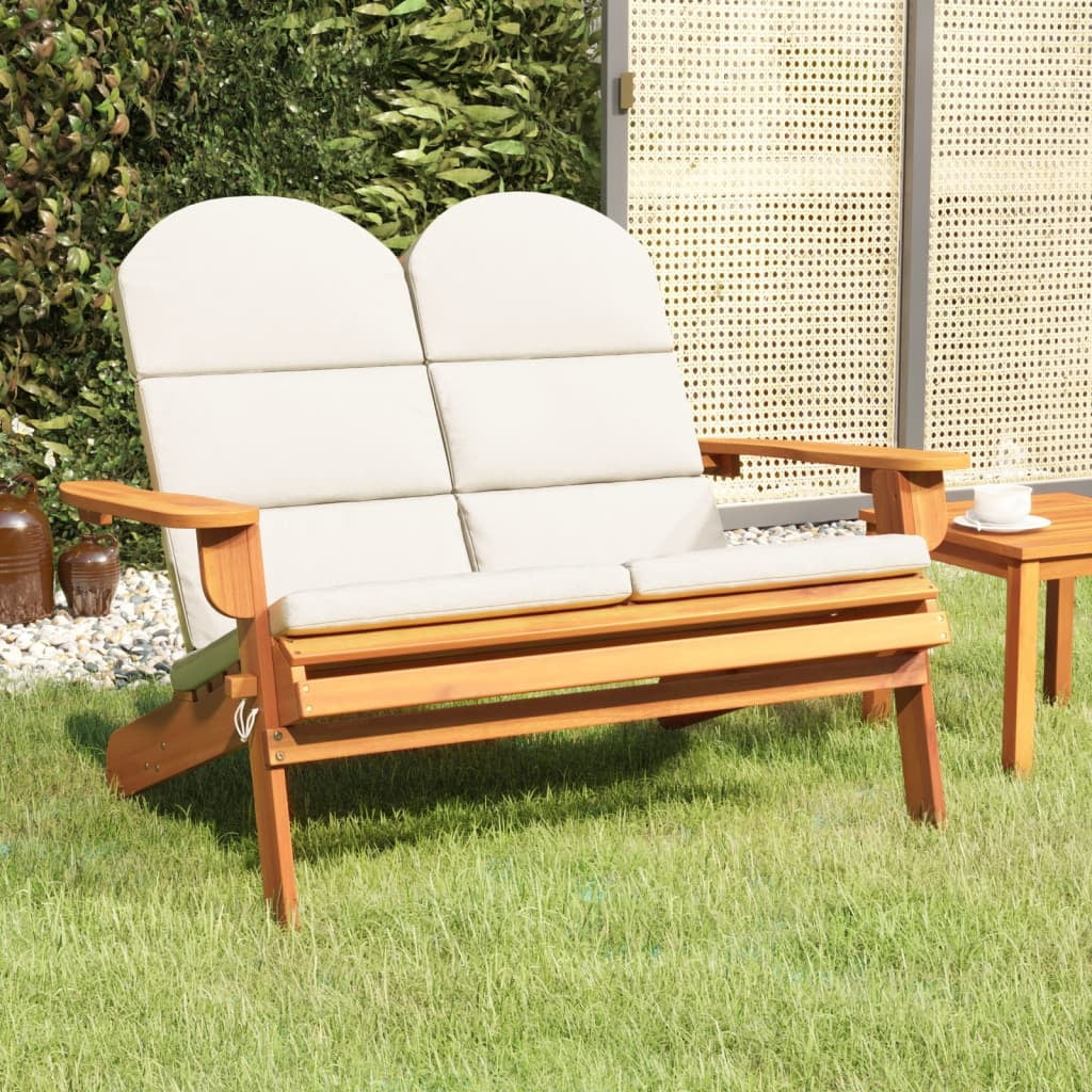 Adirondack Patio Bench with Cushions Solid Wood Acacia V544431