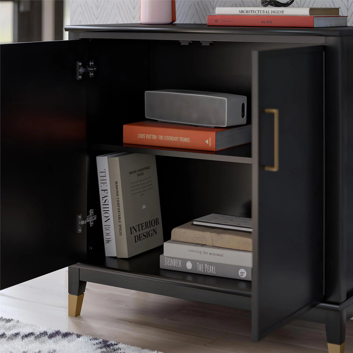 Black 2-Door Accent Cabinet J72613