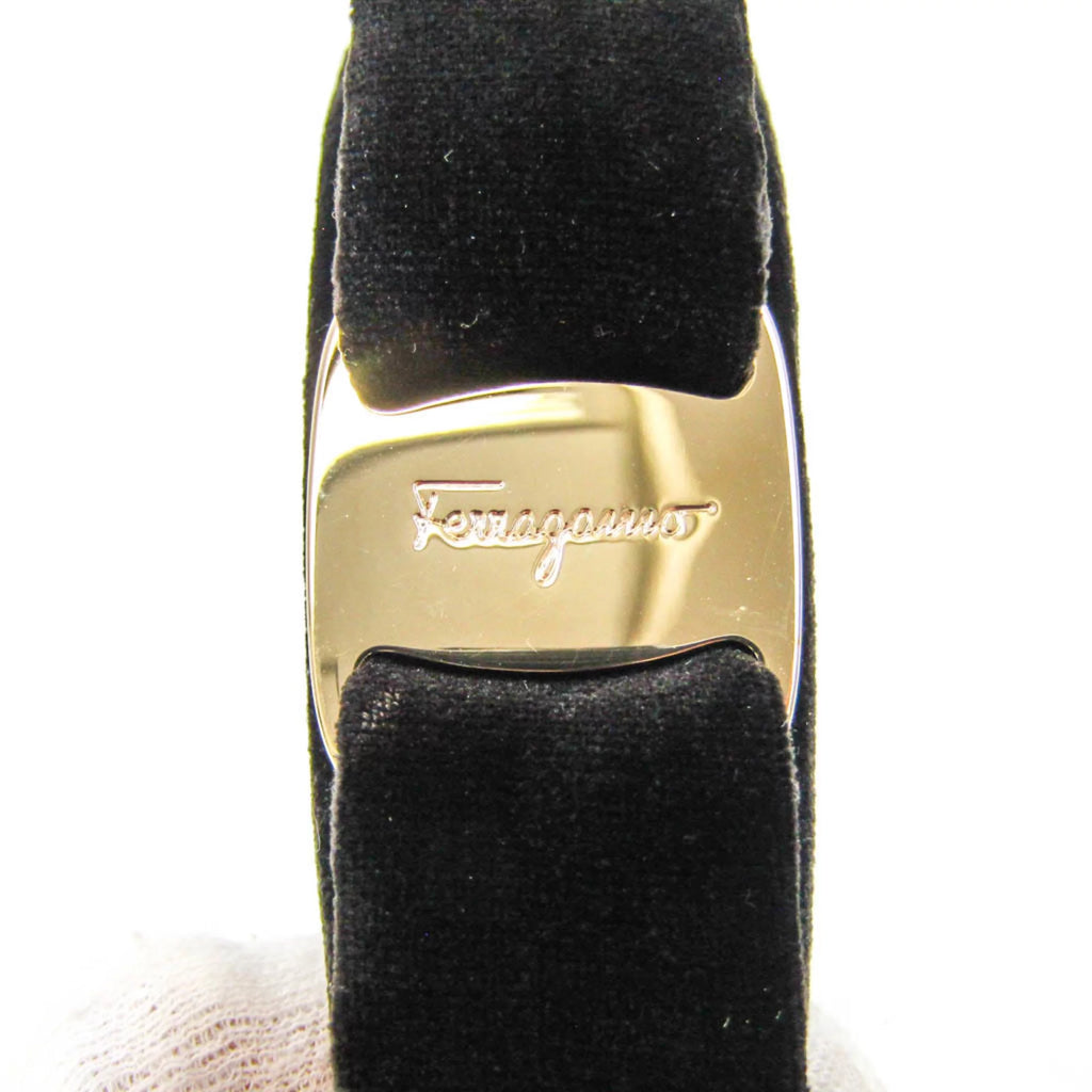 Pre-Owned Leather Metal Women's Alice Band Black, Champagne Gold S750