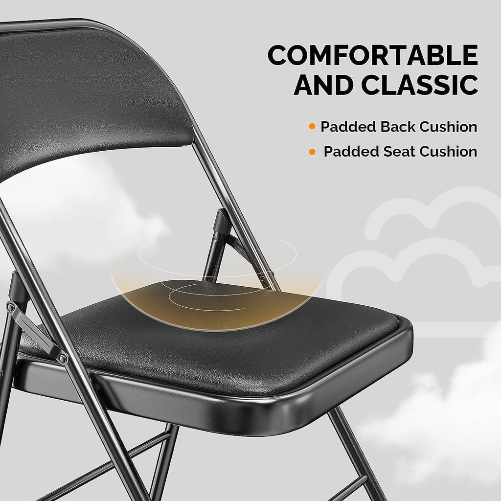 Black Set of 10 Folding Chairs J468