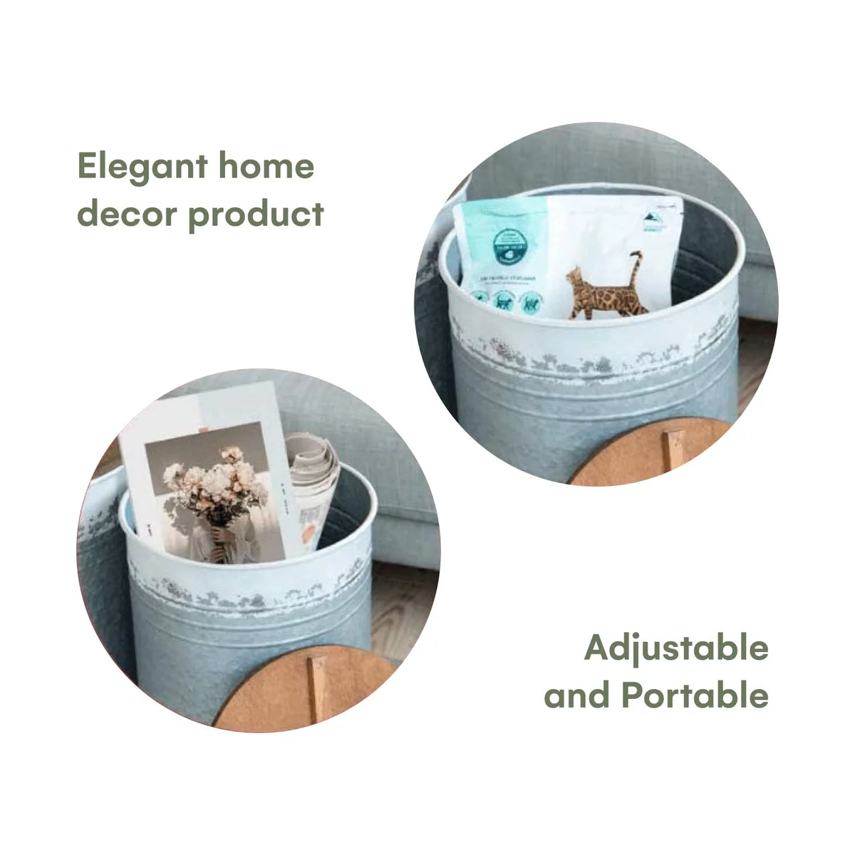 Distressed White Set of 2 Accent Side Table with Storage Y834