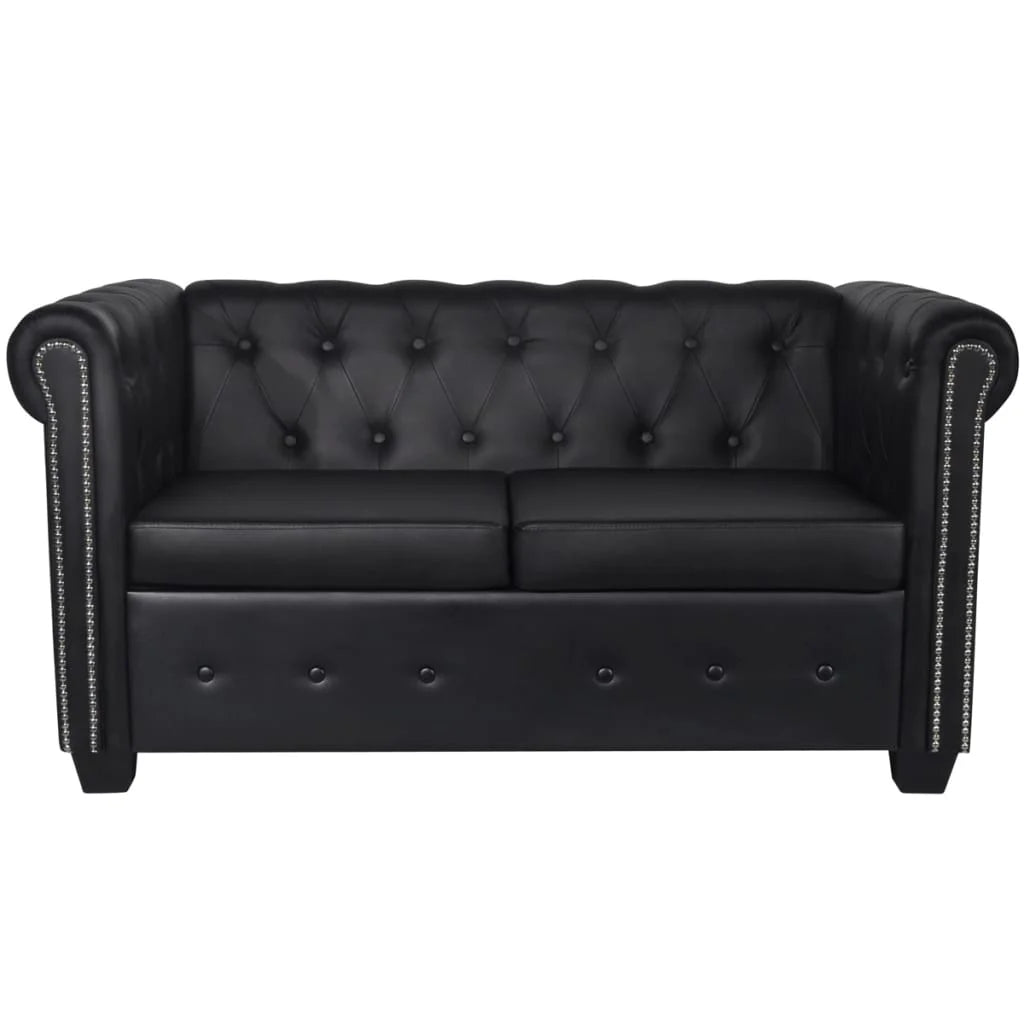 Black 2-Seater Artificial Leather Sofa N587920