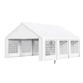 20'x16' Heavy Duty Canopy with Removable Sidewalls & 3 Storage Bags, White I6213