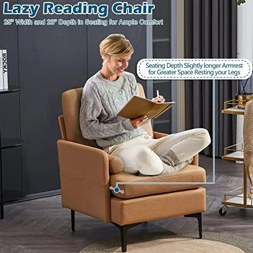 Rustic Accent Chairs Set of 2 Upholstered Armchairs X43046