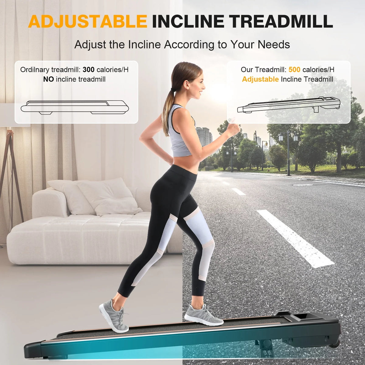 2.5HP Walking Pad Under Desk Treadmill with Remote Control S9494