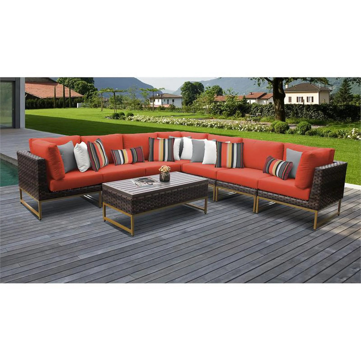8 Piece Wicker Patio Furniture Set C232666