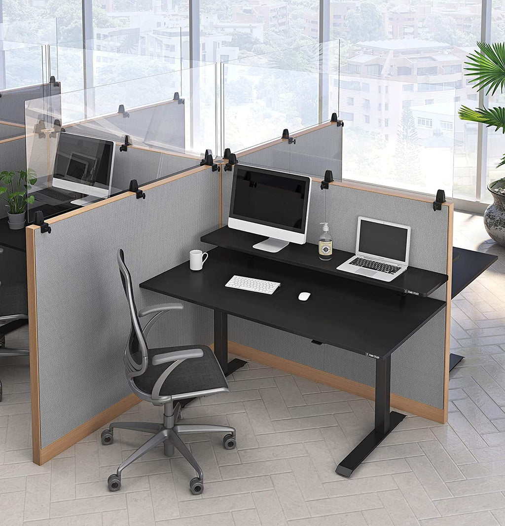 Clear 60 In X 30 In Clamp On Desk Divider W855