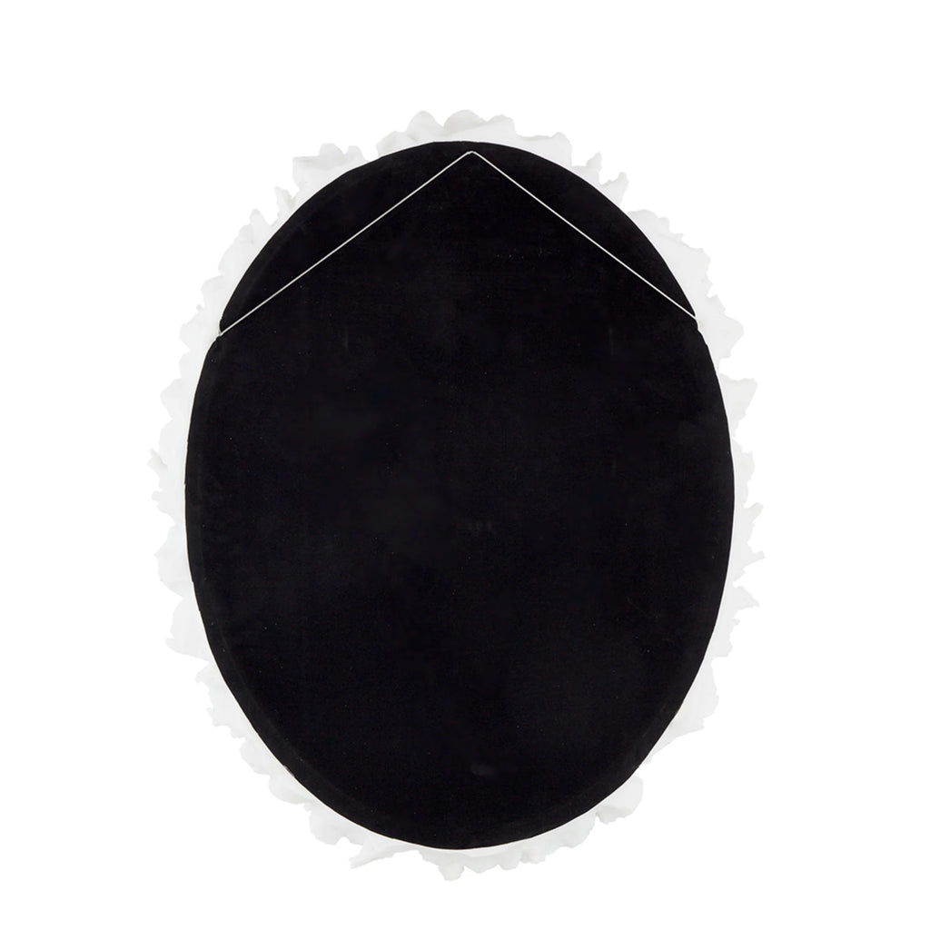 White Oval Wall Mirror J935588
