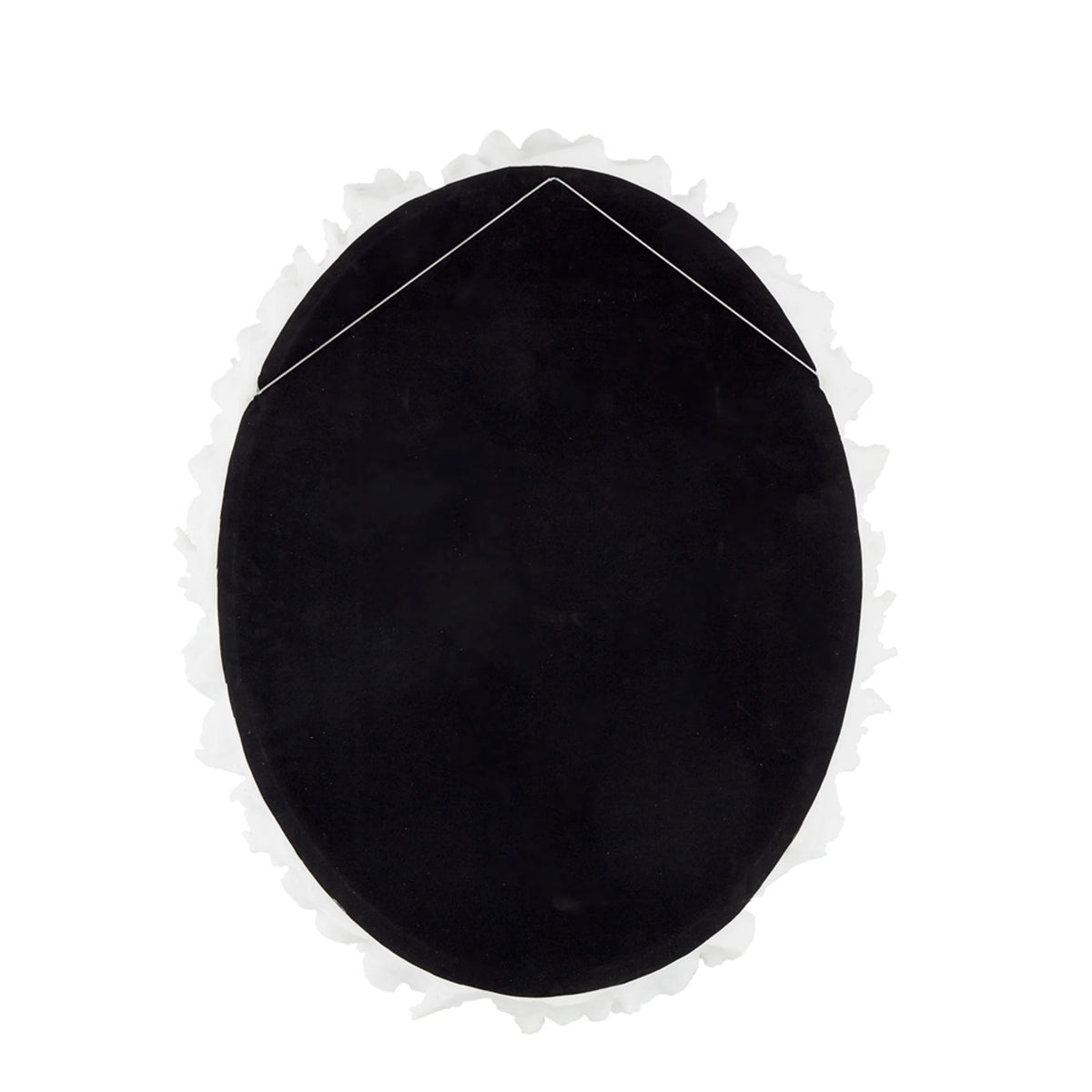 White Oval Wall Mirror J935588