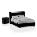 Black Wood Bedroom Set Cal King with Nightstand V1715