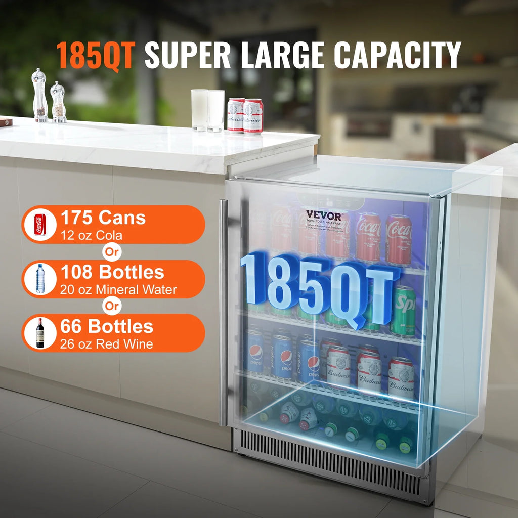 24" Stainless Steel Beverage Refrigerator R5279