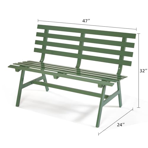 Blue Weatherproof Aluminum Outdoor Bench V577
