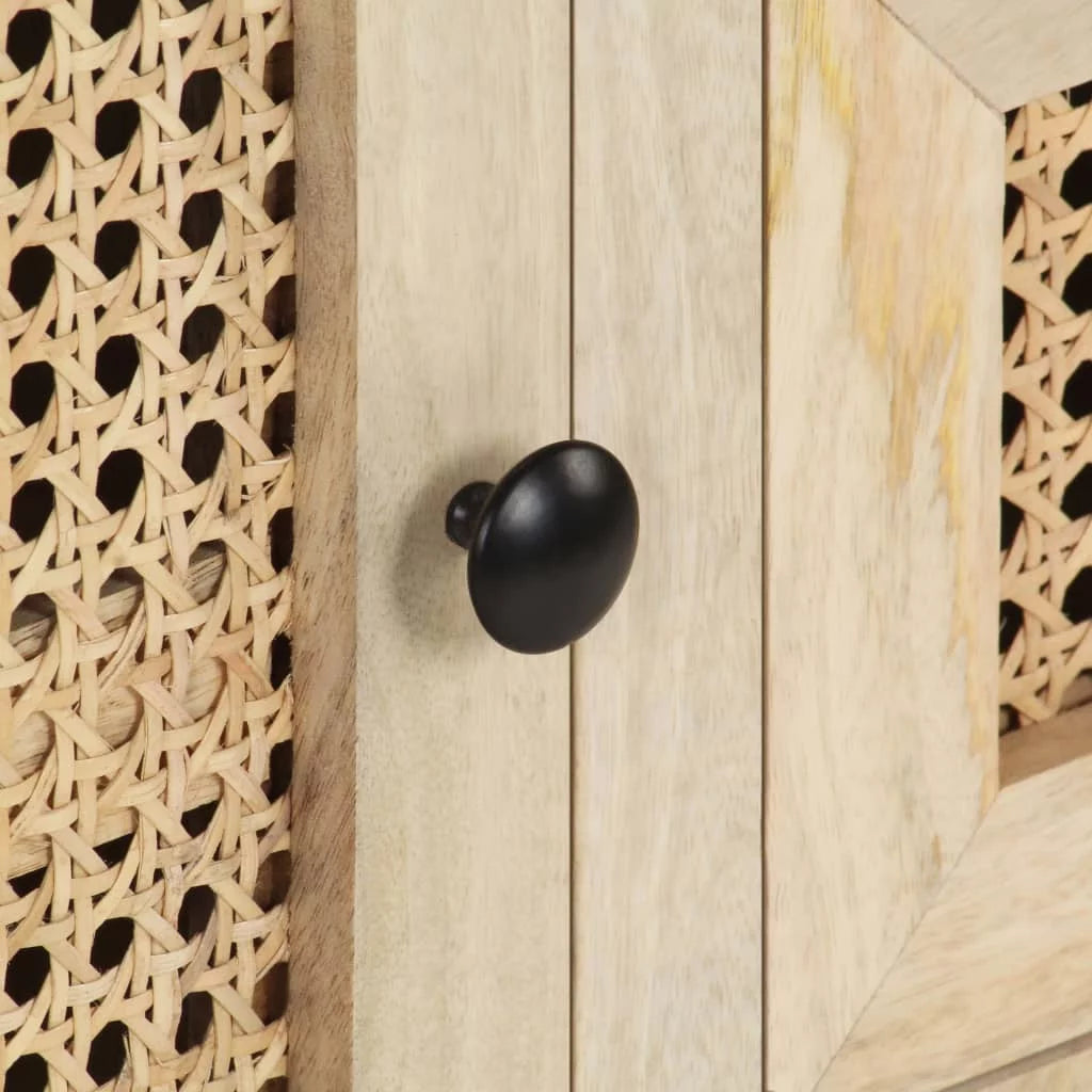 Solid Mango Wood and Natural Cane Sideboard U42820