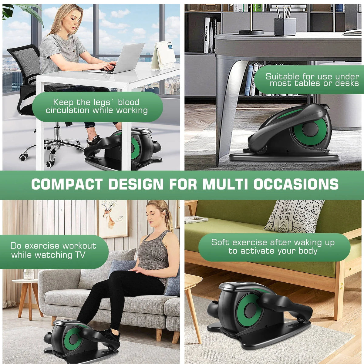 Under Desk Elliptical Pedal Exerciser with Remote & Data Monitor A725
