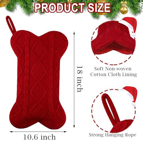 18 Inch Knitted Dog Christmas Stocking 3 Pack K760975