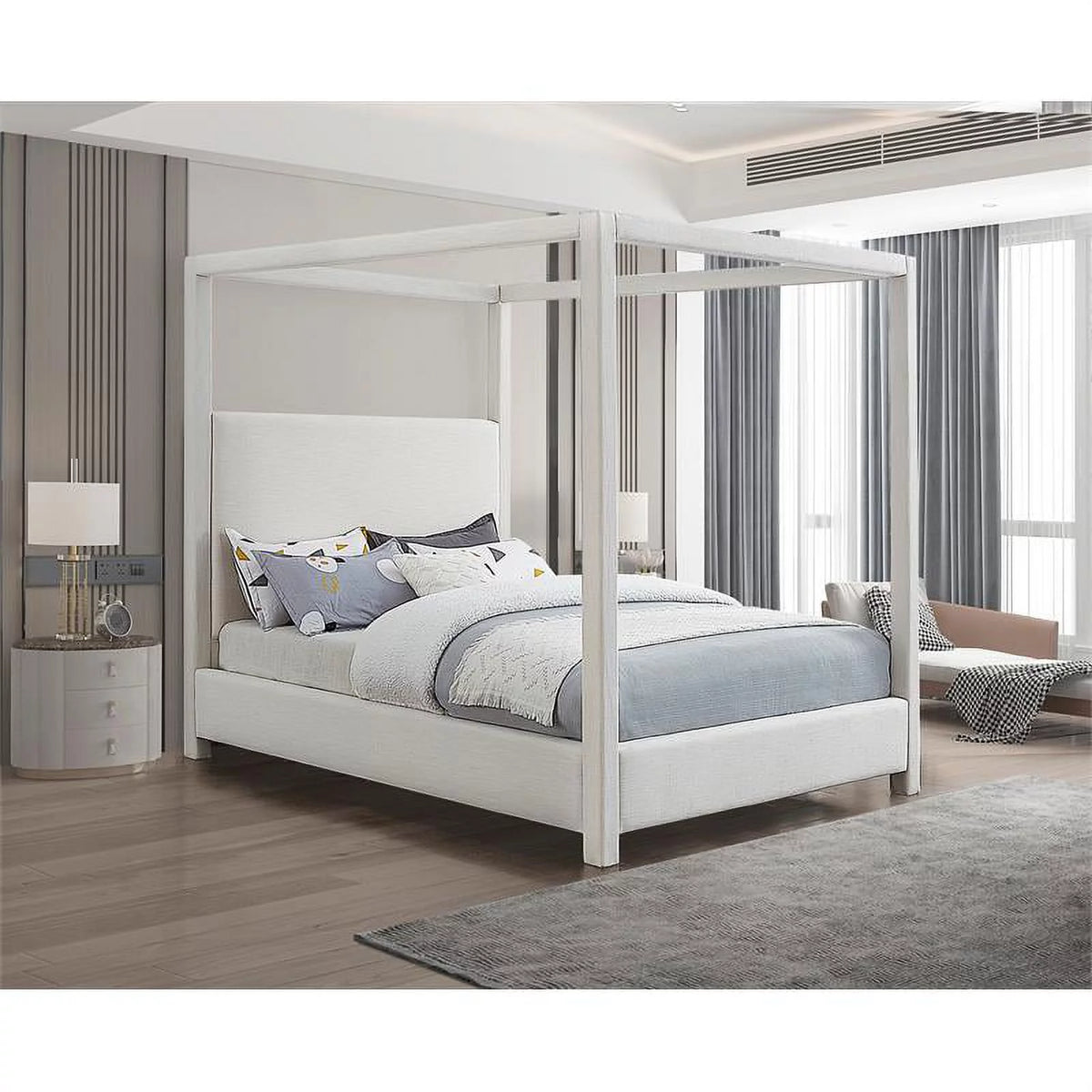 Cream King Bed V18958