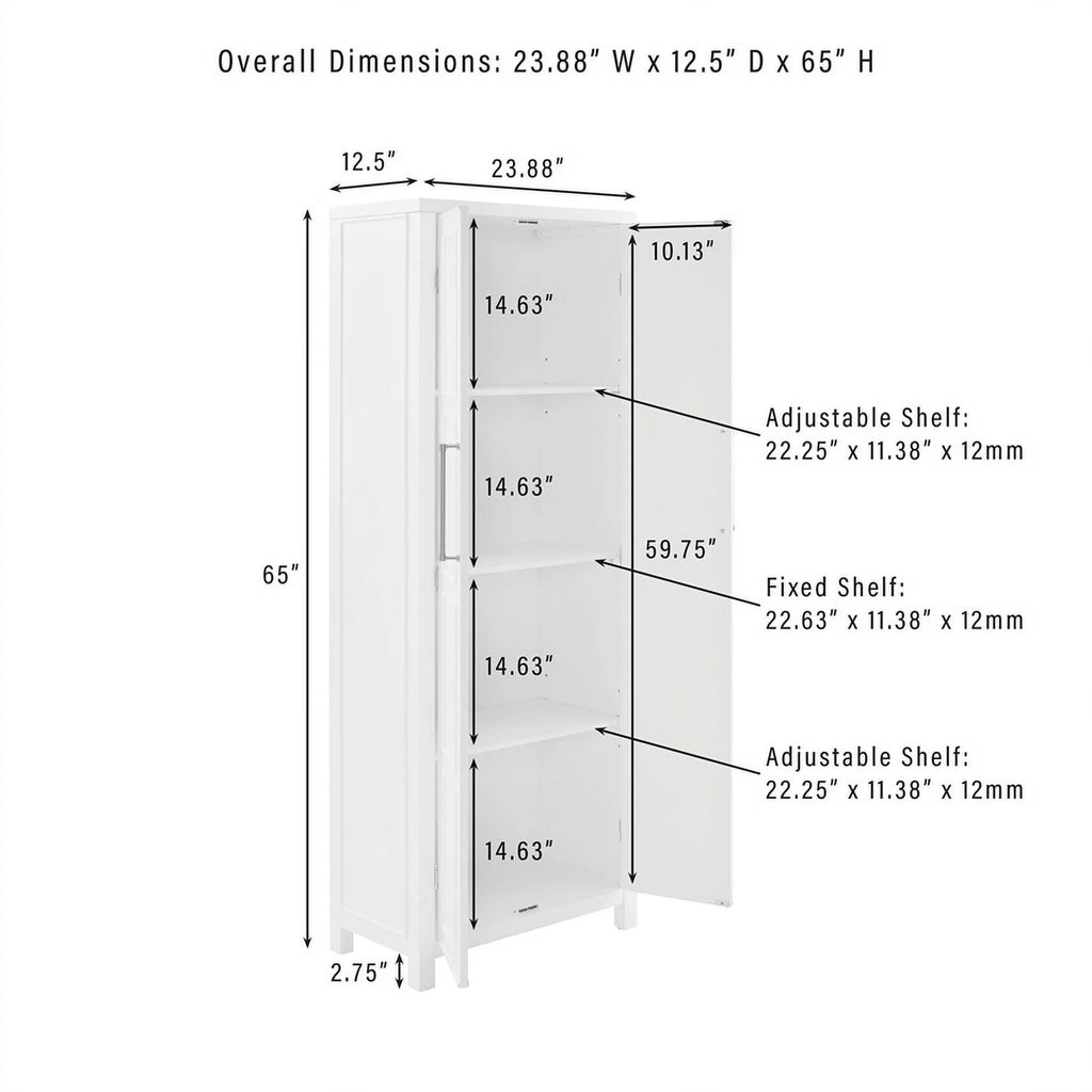 White Wood Storage Pantry W3493
