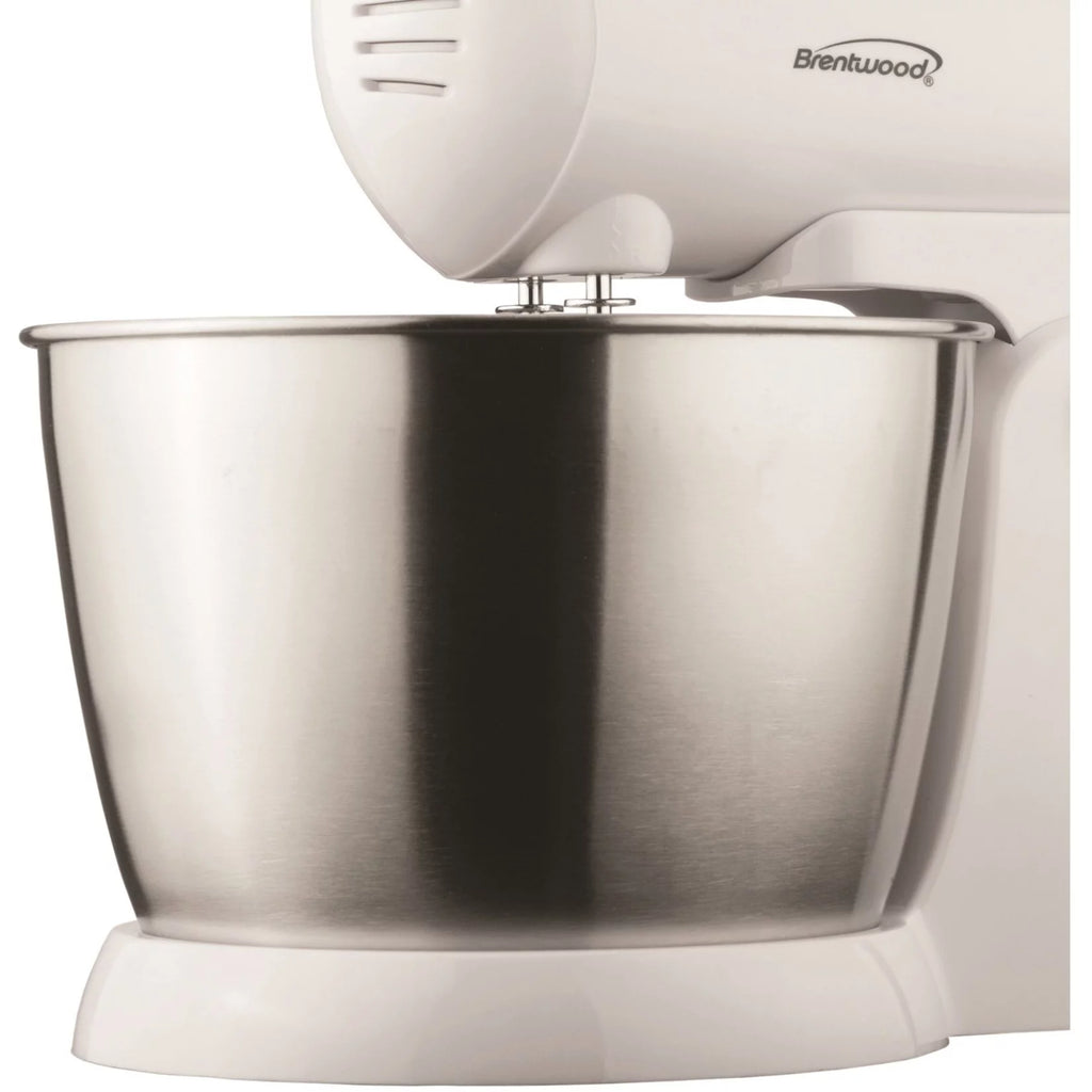 5 Speed Stand Mixer with Stainless Steel Bowl in White Z35613