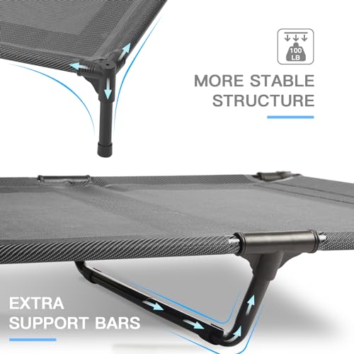 Elevated Dog Bed with Metal Frame, X-Large Grey O8317
