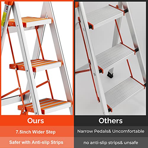 5 Step Aluminum Folding Step Ladder with Handgrip M866